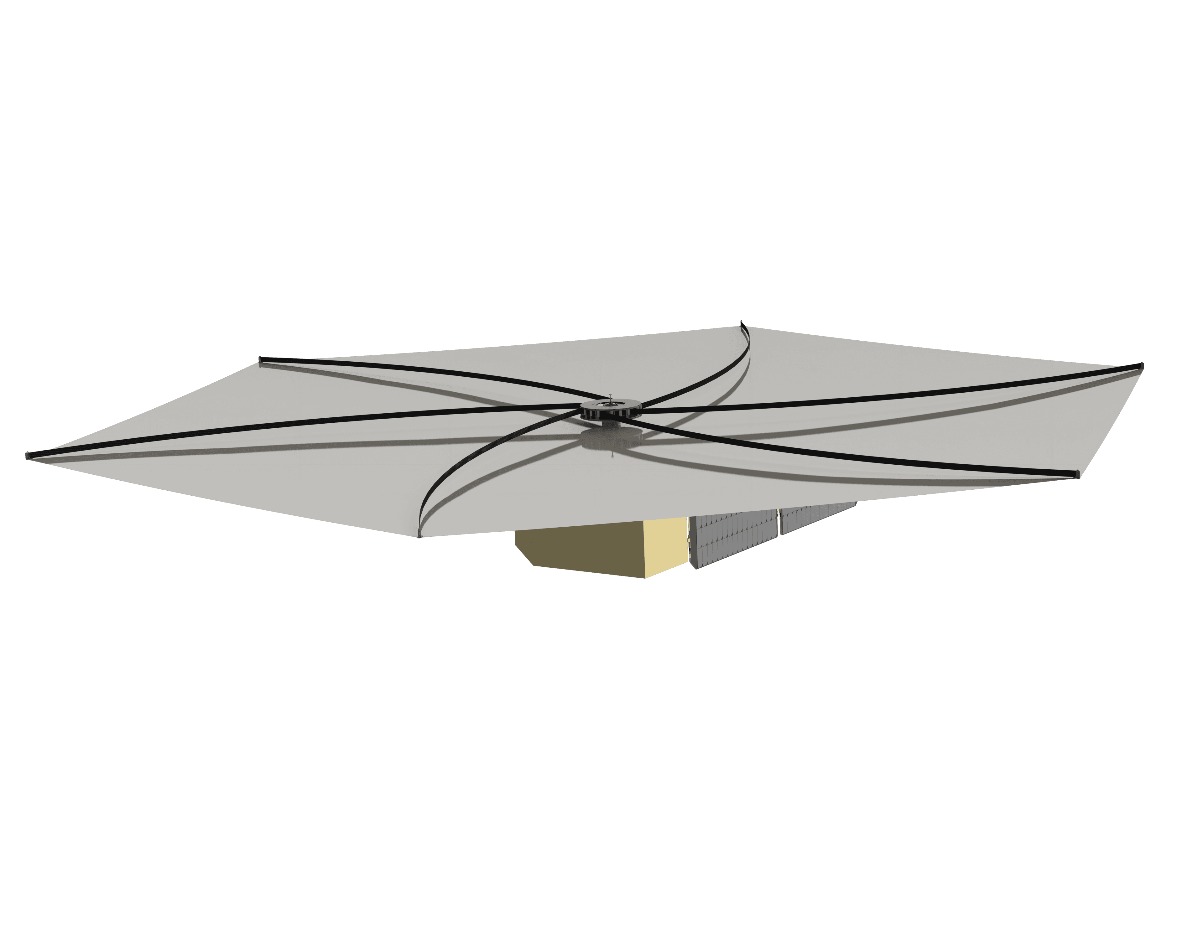 MMA Space Deorbit Systems Next-Gen dragNET stowed image.